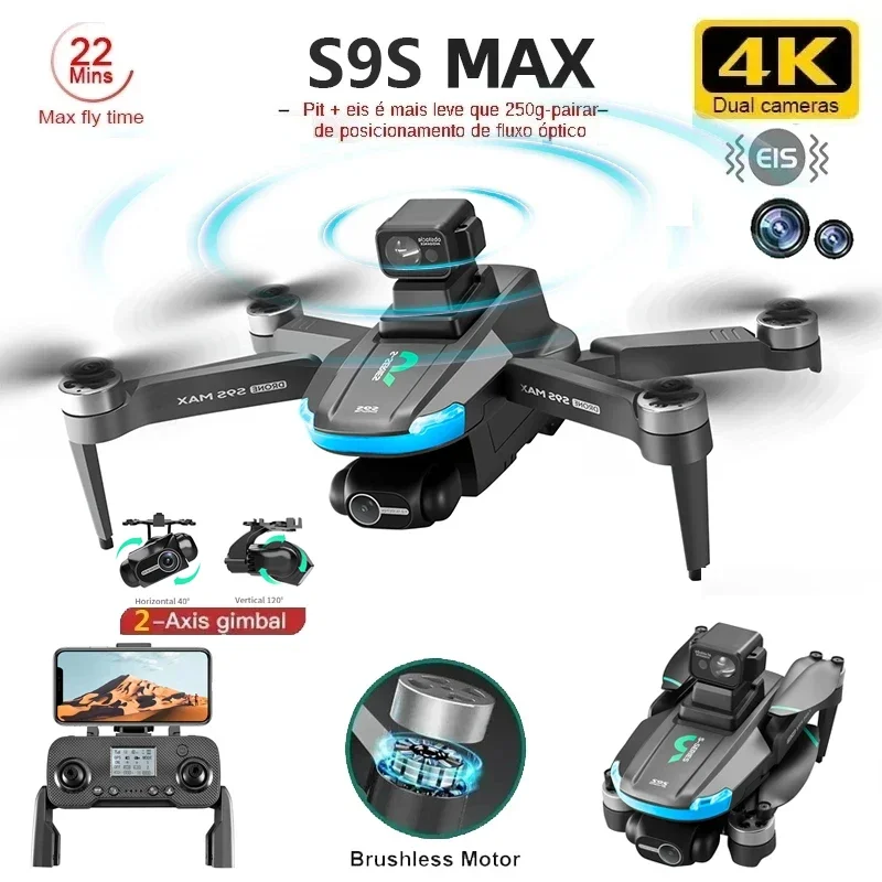 NEW S9S MAX MINI Drone 4K 2-Ax - đánh giá và giá Drone Gimbal Brushless